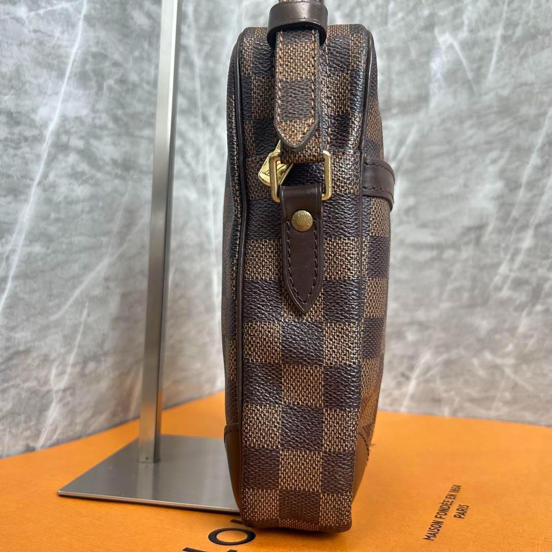 真贋済　ルイヴィトン　ダミエ　ダヌーヴ　ショルダーバッグ　エベヌ