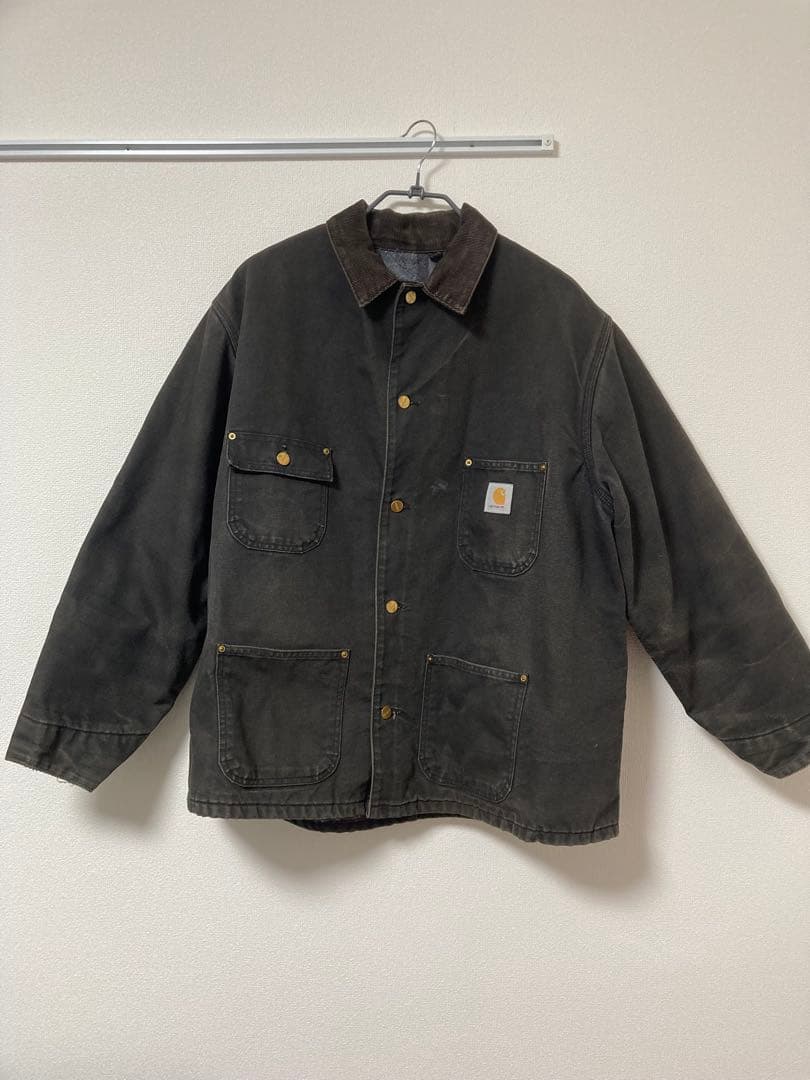 【希少レアサイズ】carharttカーハートチョアコート墨黒vintage