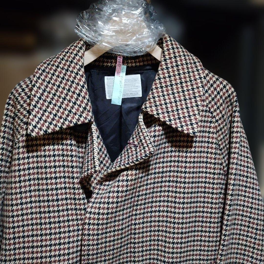 kolor2018aw ガンクラブチェック ピーコート
