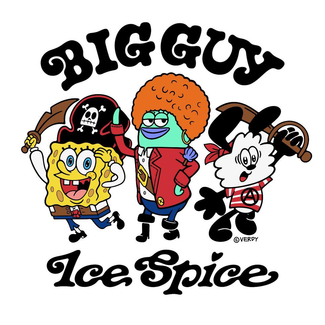 VERDY Ice Spice SpongeBob Big Guy Tシャツ