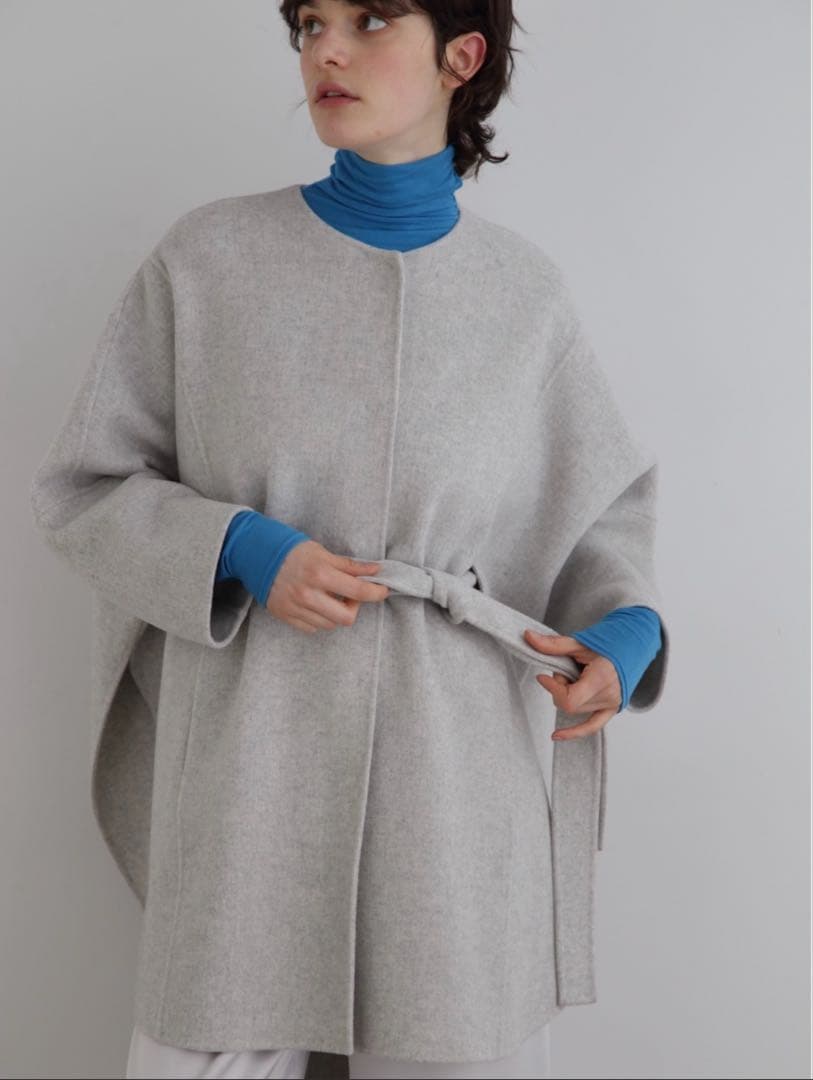 最終価格　 LE PHIL ソフトウールリバーポンチョ　 グレー　サイズ1