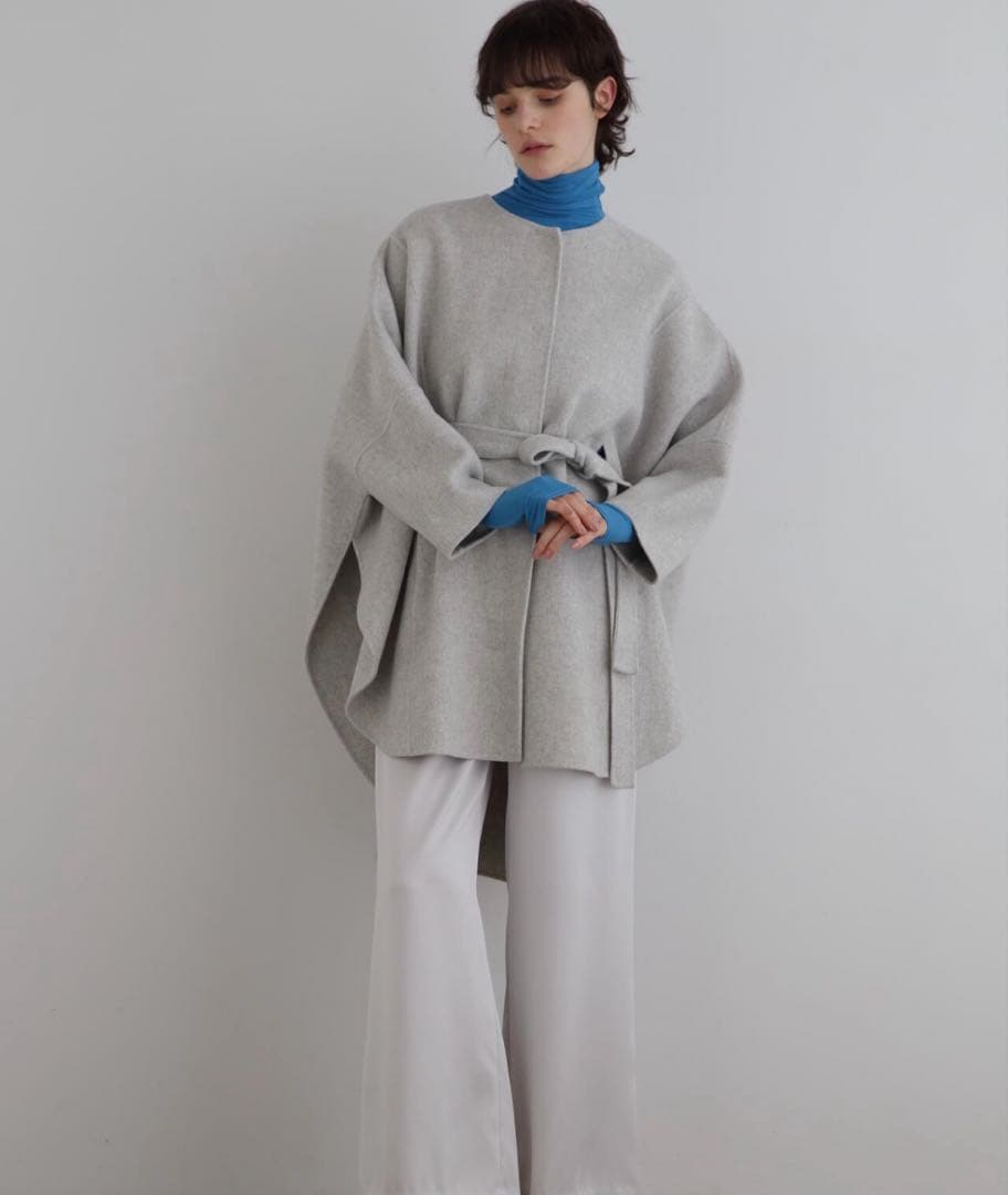 最終価格　 LE PHIL ソフトウールリバーポンチョ　 グレー　サイズ1