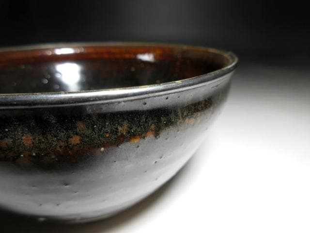 近代陶芸の祖 板谷波山 天目茶碗／共箱 共布 仕覆