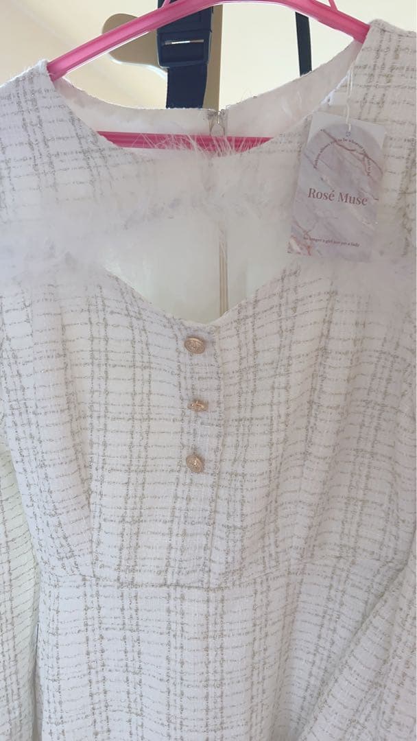 ロゼミューズ ツイード ホリデー ドレス ホワイト