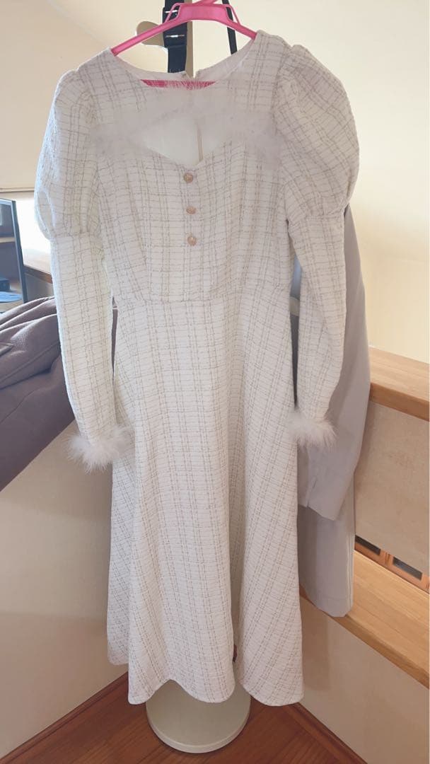 ロゼミューズ ツイード ホリデー ドレス ホワイト