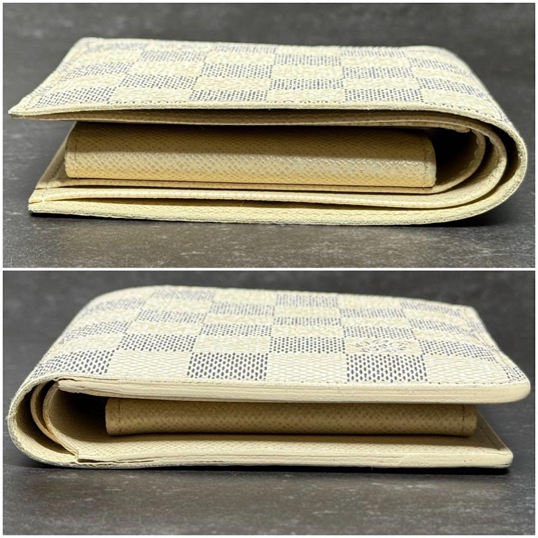 超美品 最高峰 ルイヴィトン ダミエアズール ポルトフォイユマルコ 二つ折り財布