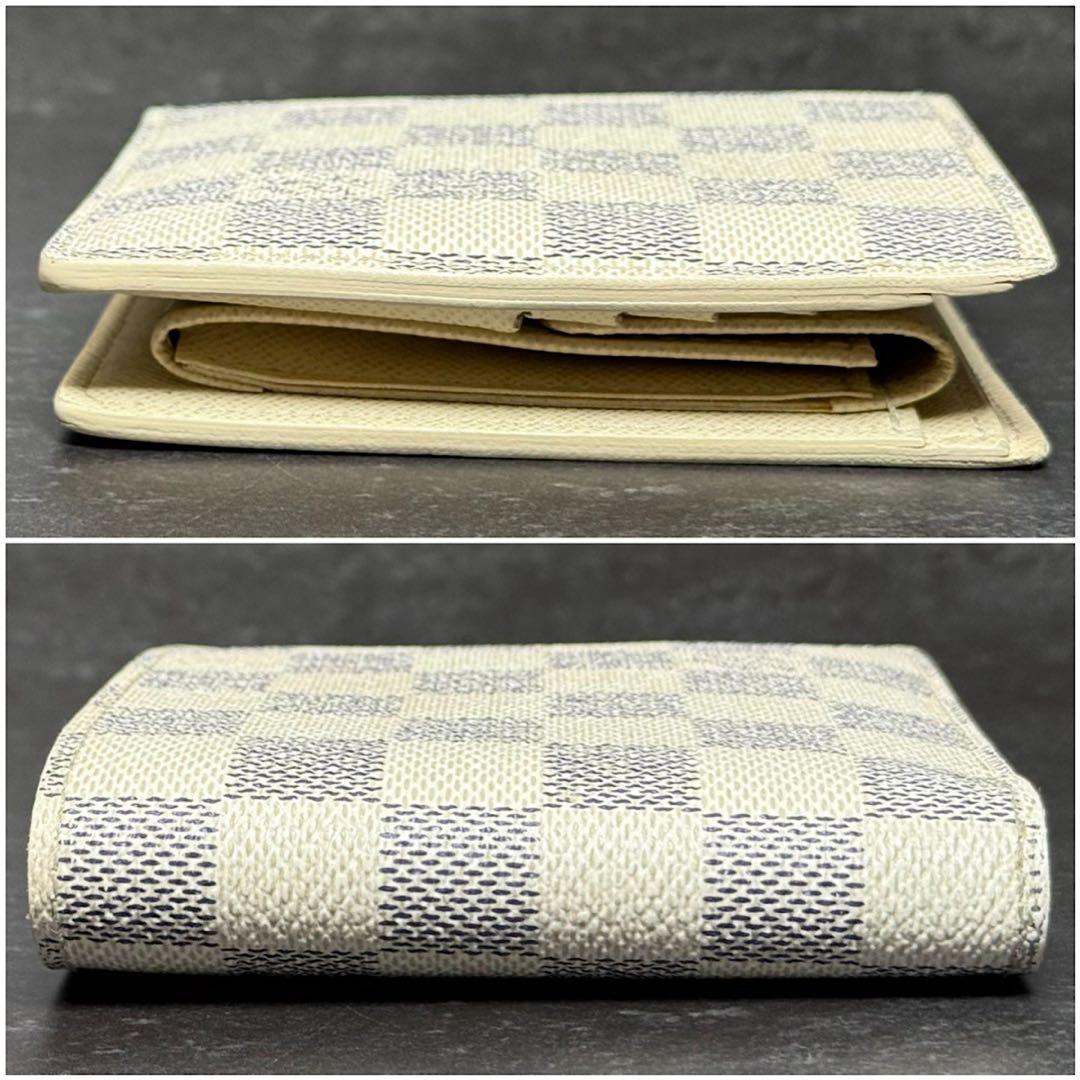 超美品 最高峰 ルイヴィトン ダミエアズール ポルトフォイユマルコ 二つ折り財布