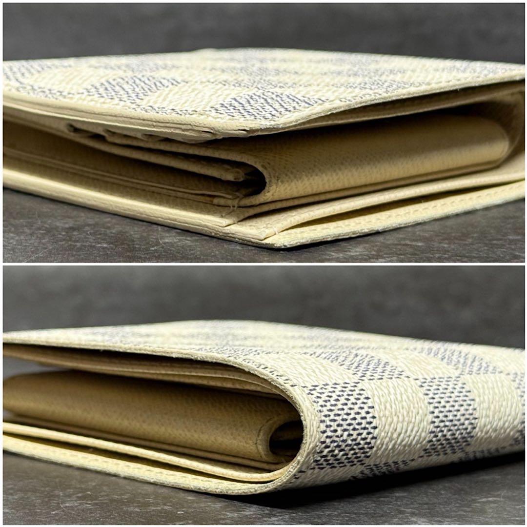 超美品 最高峰 ルイヴィトン ダミエアズール ポルトフォイユマルコ 二つ折り財布