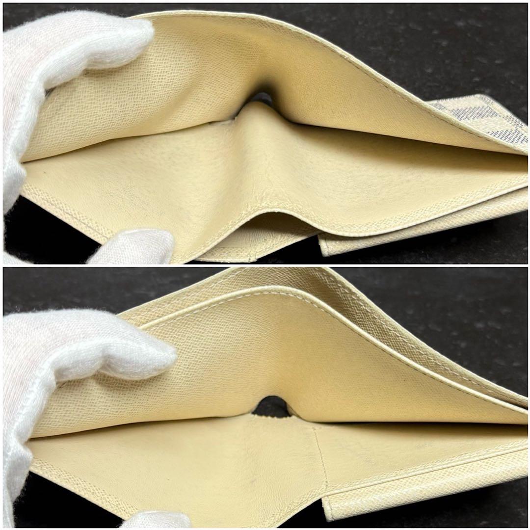 超美品 最高峰 ルイヴィトン ダミエアズール ポルトフォイユマルコ 二つ折り財布