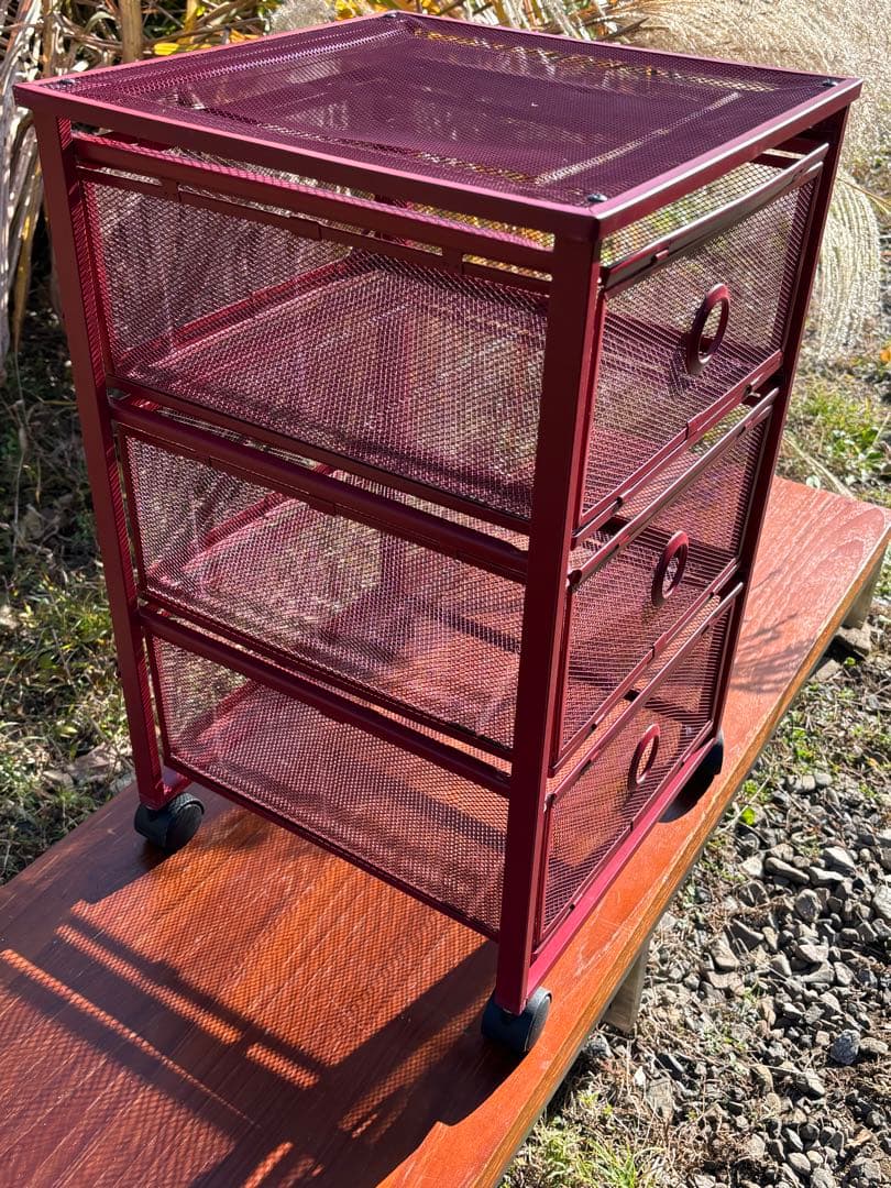 廃盤 稀少品　IKEA ANDY 赤 キッチンワゴン ポストモダン