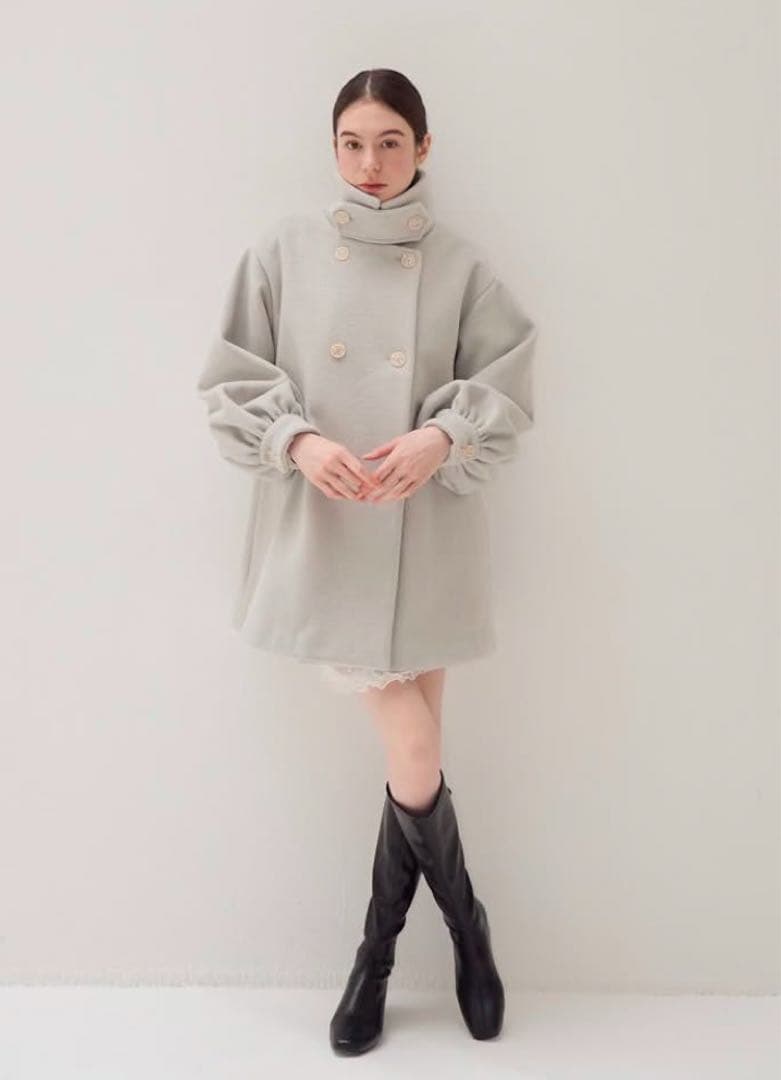 ジャケット・アウター muguet stand collar midi coat MINT