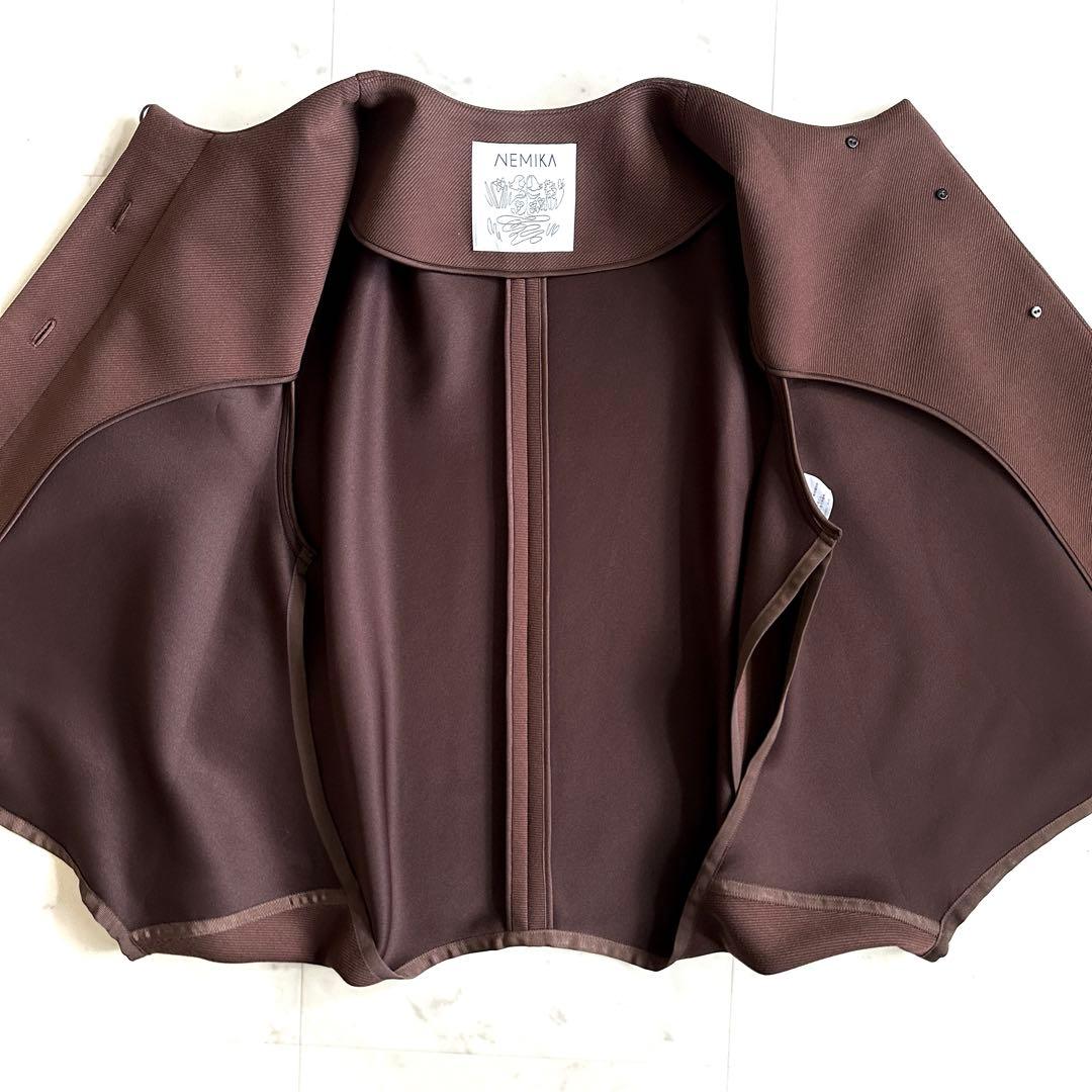 極美品 ネミカ NEMIKA サイズ5 ケープジャケット ブラウン ポンチョ