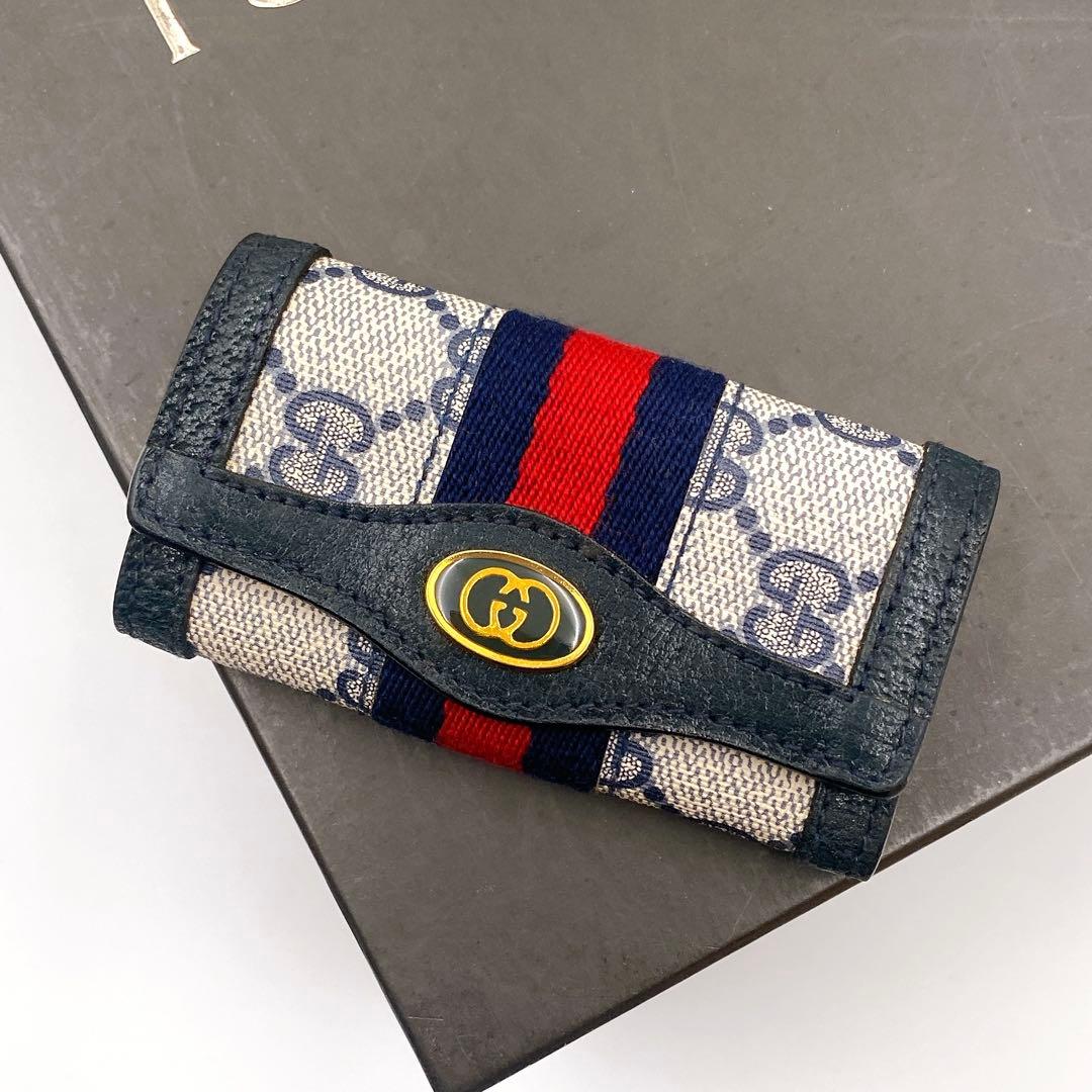 【美品】GUCCI GG シェリーライン インターロッキング 6連 キーケース