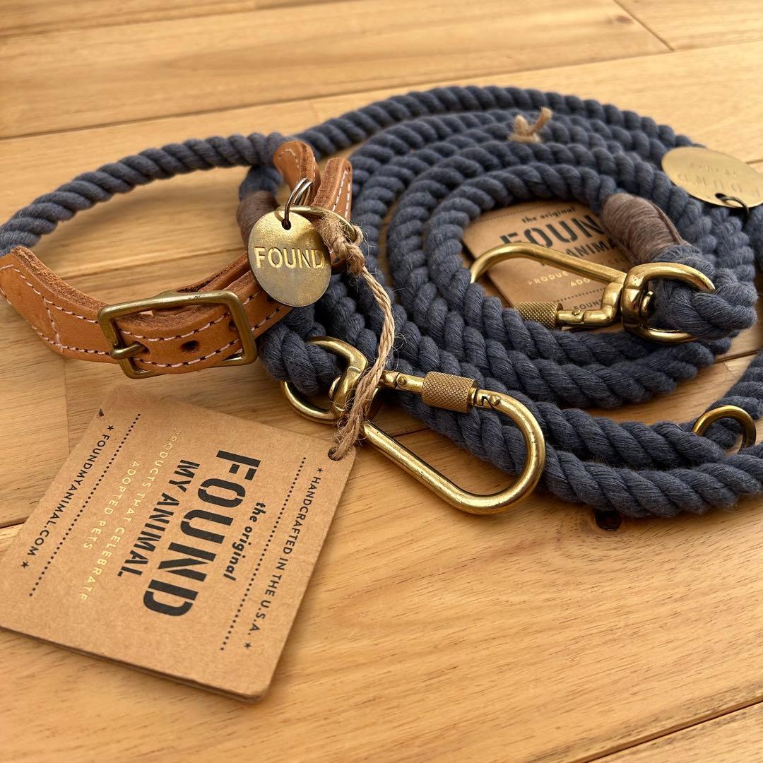 FOUND MY ANIMAL ロープリード 首輪 リード カラー セット M