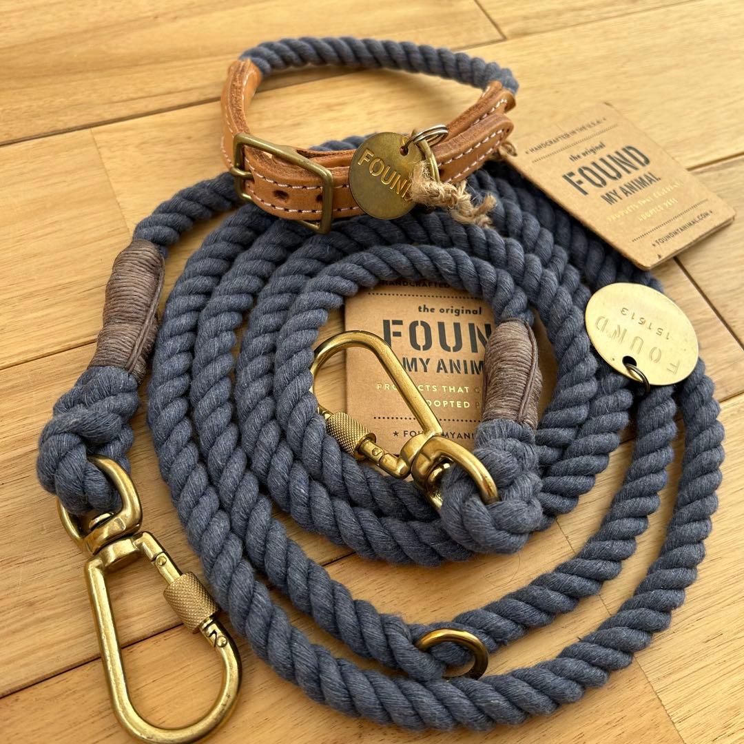 FOUND MY ANIMAL ロープリード 首輪 リード カラー セット M