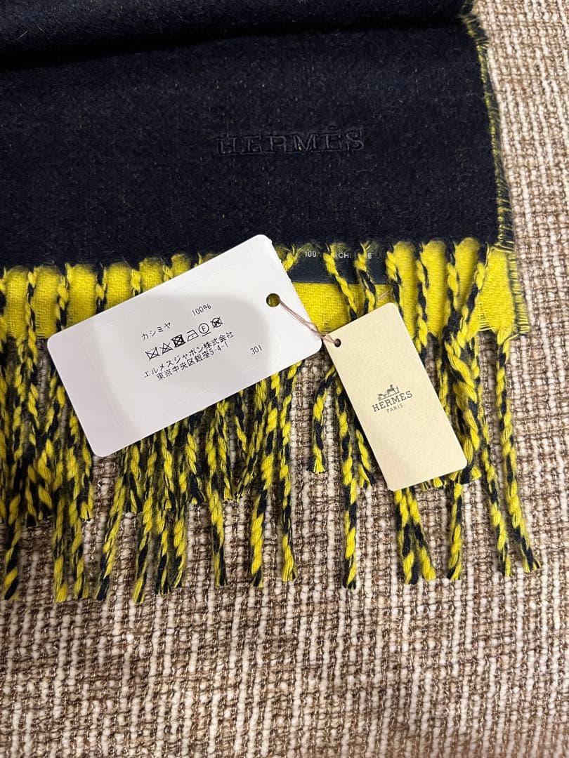 チップ　エルメス　レクトヴェルソ　カシミヤ　マフラー　レアカラー