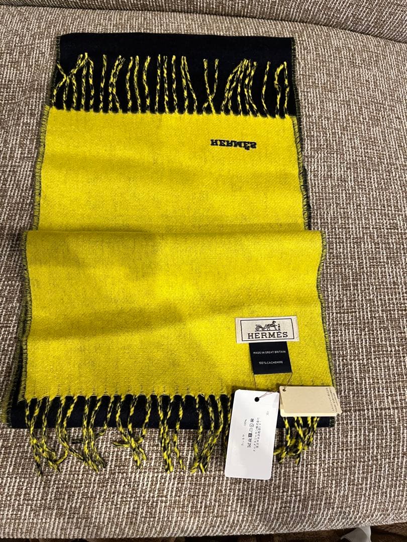 チップ　エルメス　レクトヴェルソ　カシミヤ　マフラー　レアカラー