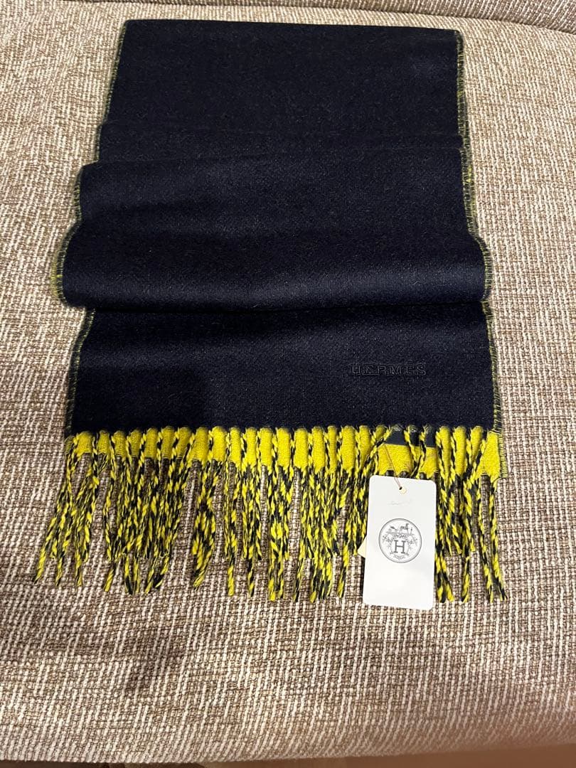 チップ　エルメス　レクトヴェルソ　カシミヤ　マフラー　レアカラー