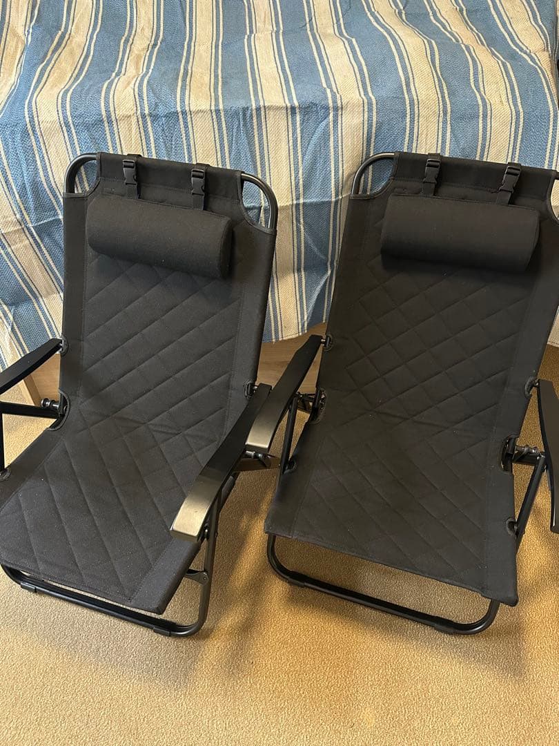 R/cr リクライニングローチェア ブラック 2脚セット