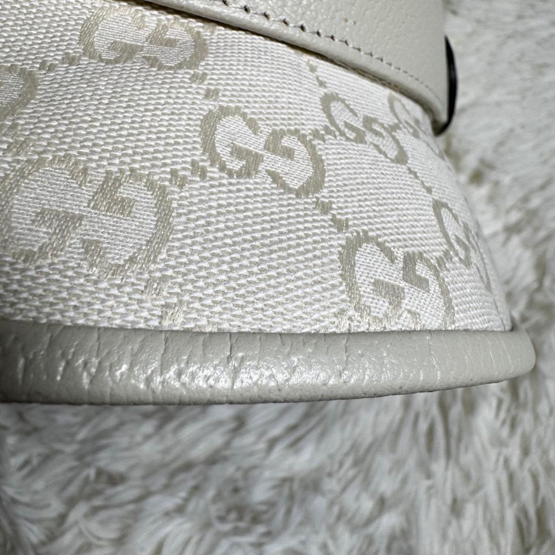 未使用級☆GUCCI バケットハット GGキャンバス Mサイズ アイボリー