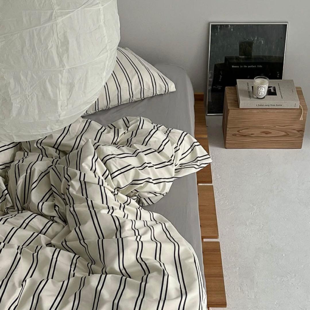 off-white×charcoal布団カバーセット【ART OF BLACK】