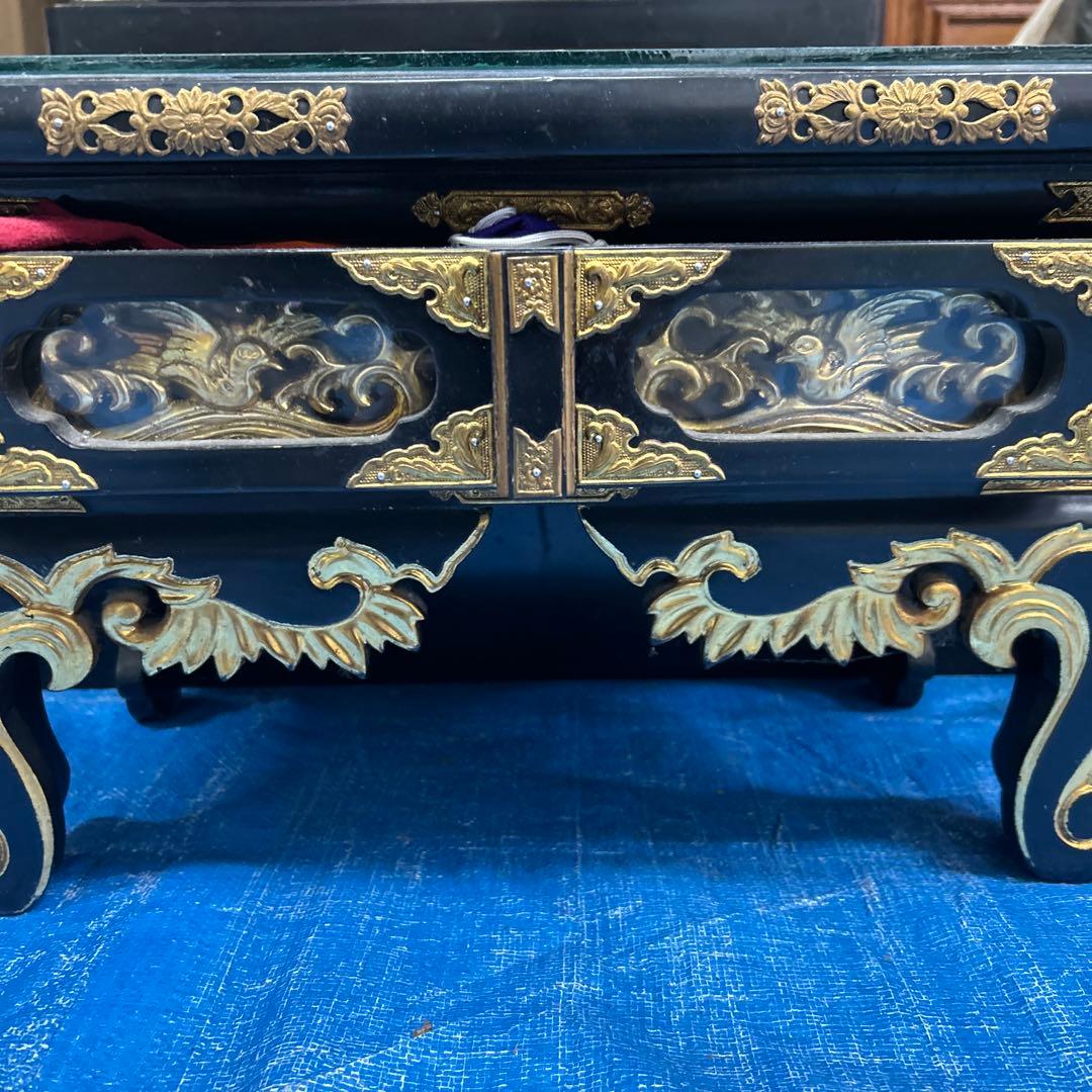 ◆仏壇経机　仏壇　黒塗　金具打ち経机◆幅　60㎝・高さ30㎝・奥行20㎝　概算