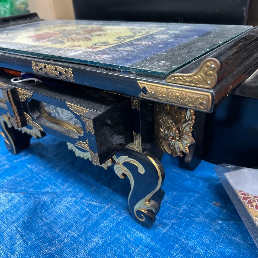 ◆仏壇経机　仏壇　黒塗　金具打ち経机◆幅　60㎝・高さ30㎝・奥行20㎝　概算