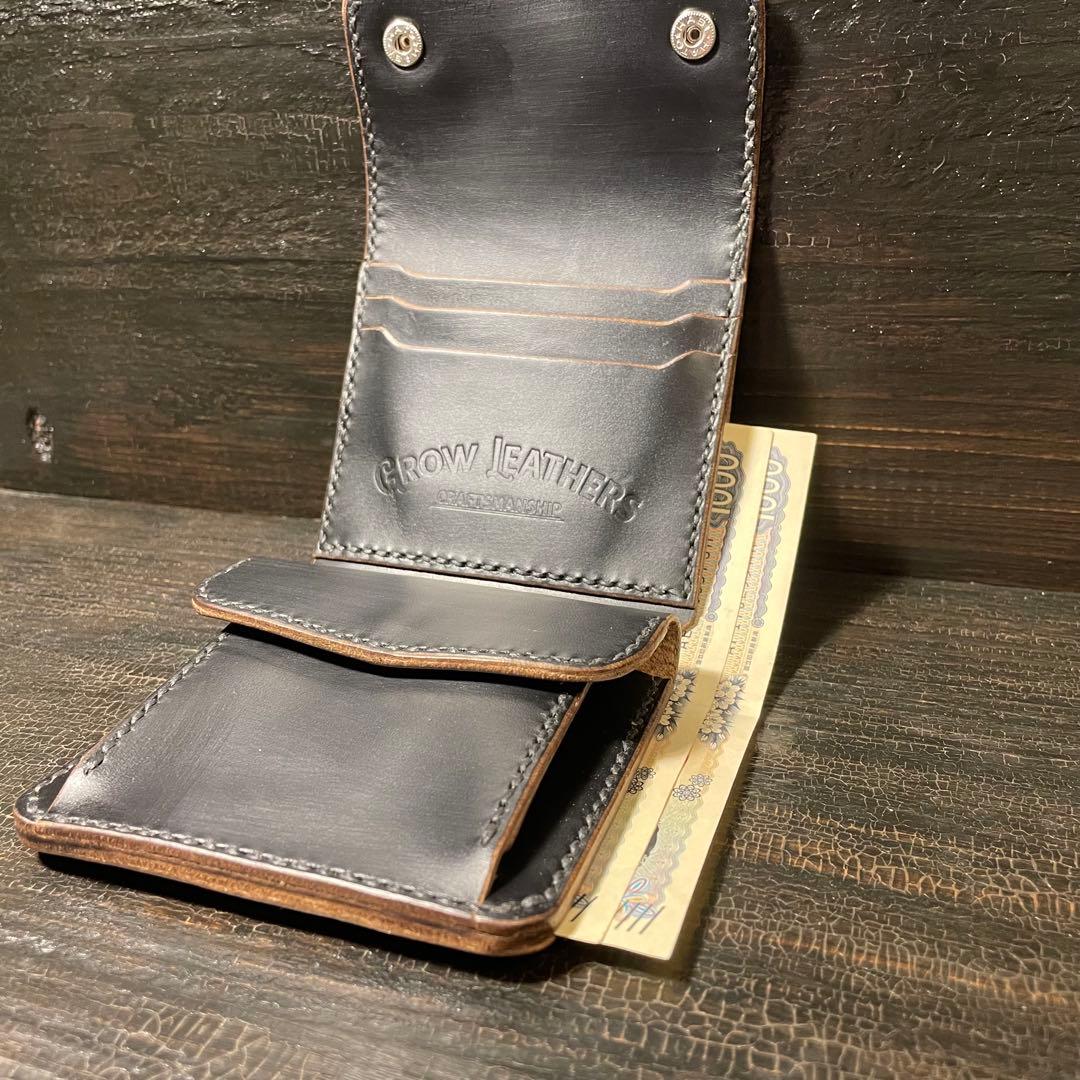 HORWEEN クロムエクセル　三つ折りウォレット　コンチョカスタム