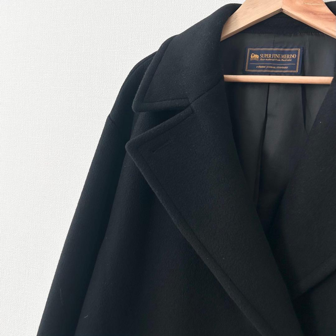 2024AW✨relume スーパーファインビーバーPコート　ブラック　38