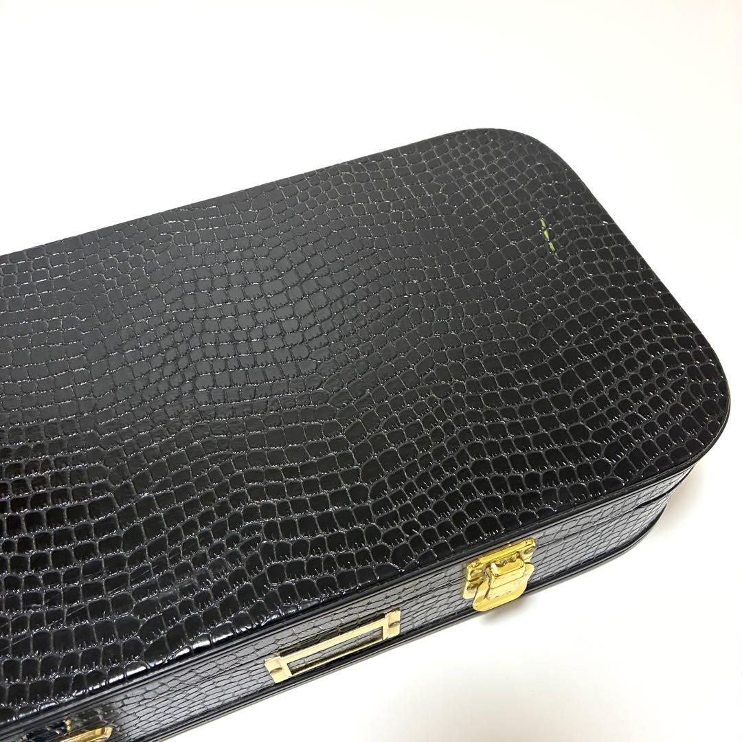 沖縄三味線 蛇皮 本革 黒 爪 ハードケース付き