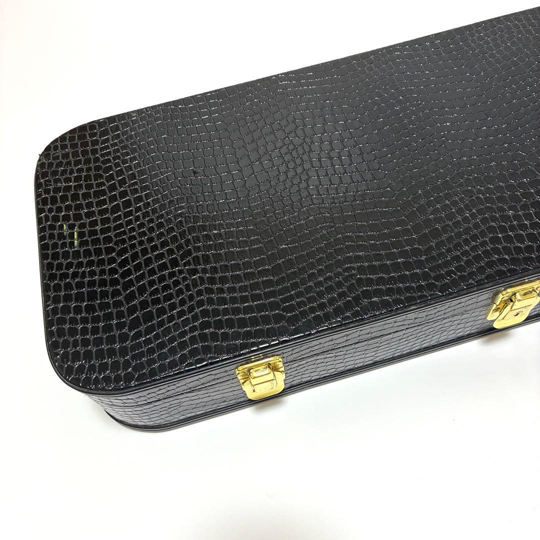 沖縄三味線 蛇皮 本革 黒 爪 ハードケース付き