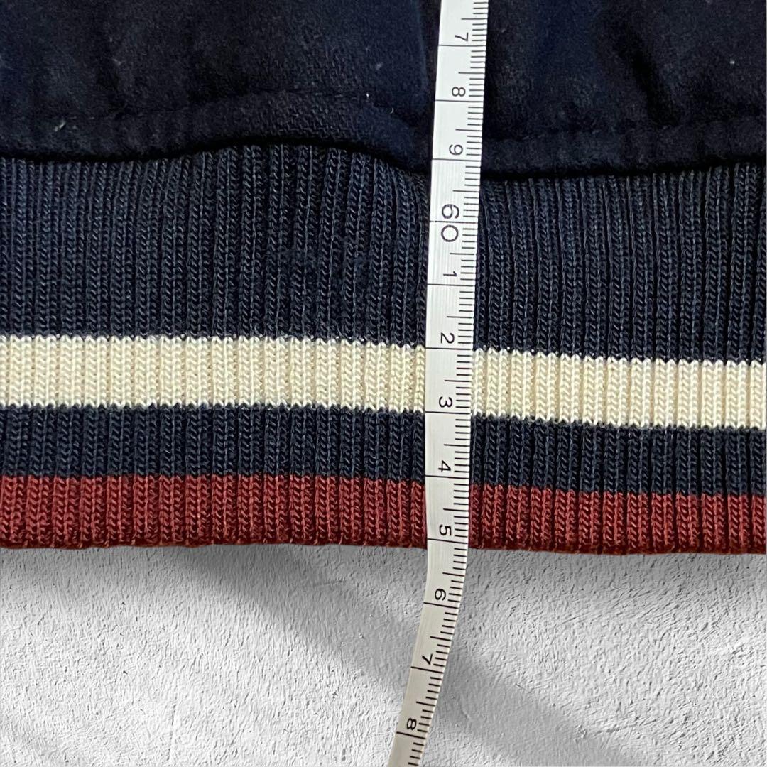 希少 ニューバランス 袖レザー スタジャン L ウール 豚革 刺繍ロゴ ネイビー