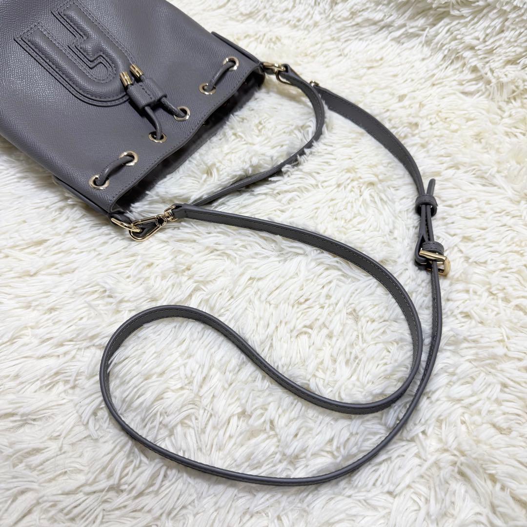 ✨未使用級✨フルラ クリオ ショルダーバッグ 2way 巾着 グレー レザー