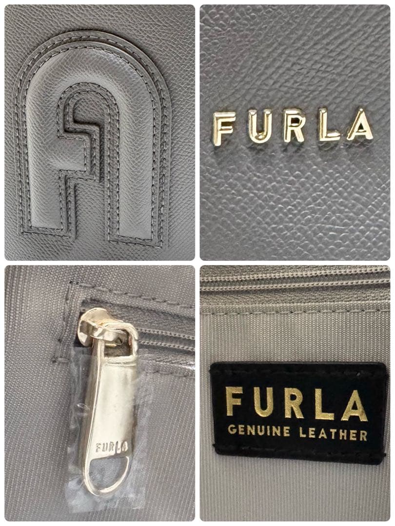 ✨未使用級✨フルラ クリオ ショルダーバッグ 2way 巾着 グレー レザー