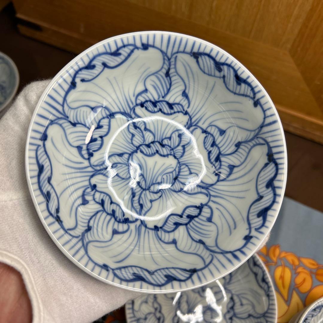 そうた窯　染付花弁紋　小鉢揃と小皿揃　美品
