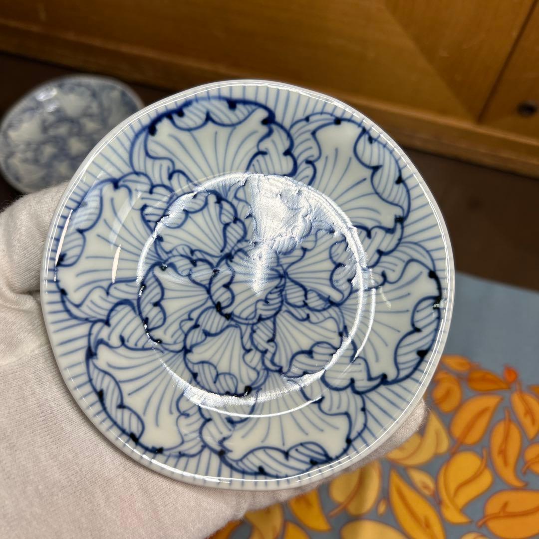 そうた窯　染付花弁紋　小鉢揃と小皿揃　美品
