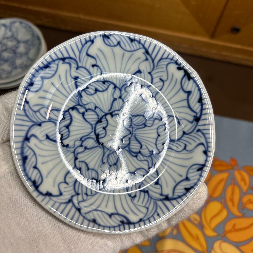 そうた窯　染付花弁紋　小鉢揃と小皿揃　美品