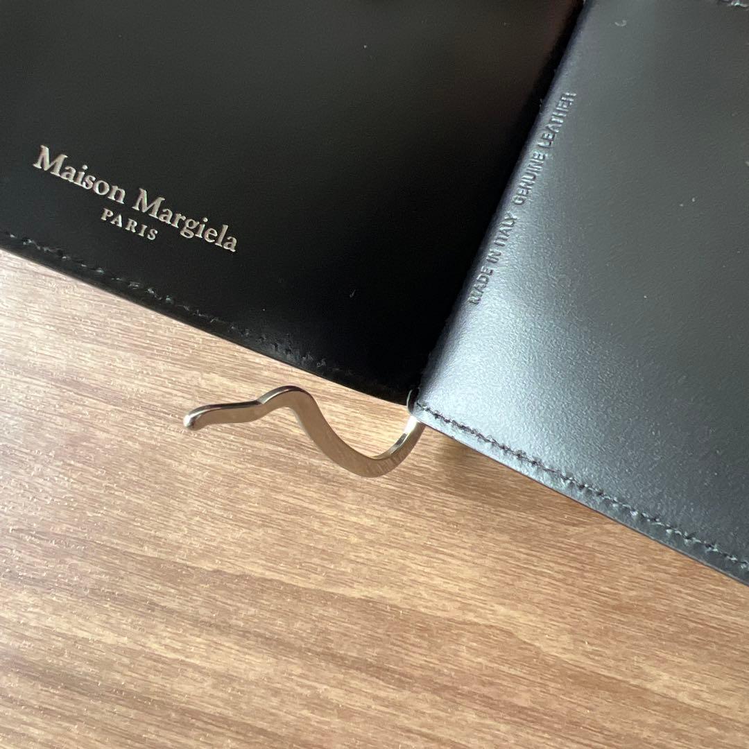 マルジェラ　4ステッチ マネークリップ ウォレット　黒