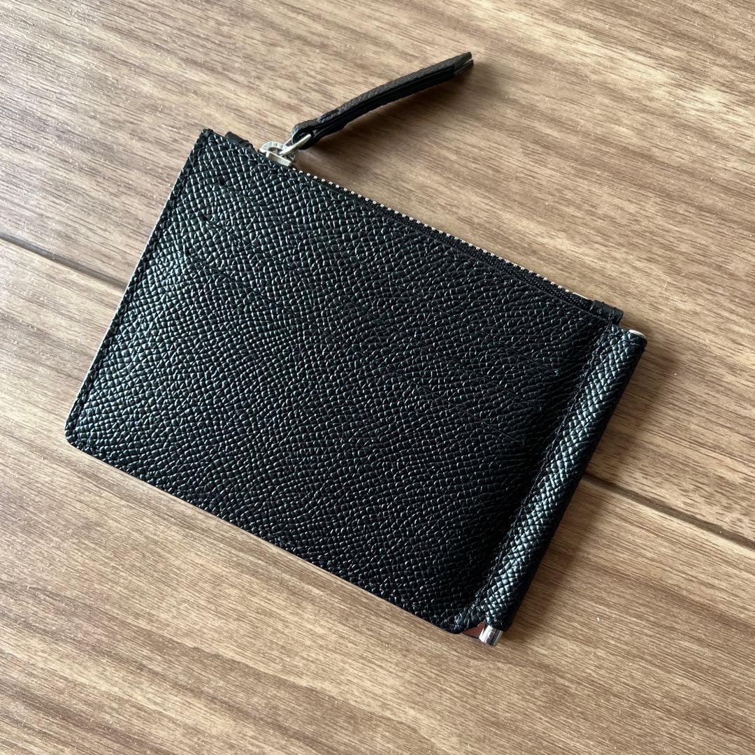 マルジェラ　4ステッチ マネークリップ ウォレット　黒