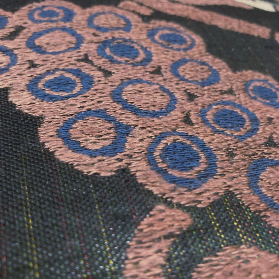 専用ページ　正絹　六通袋帯【本草木染　葡萄唐草】