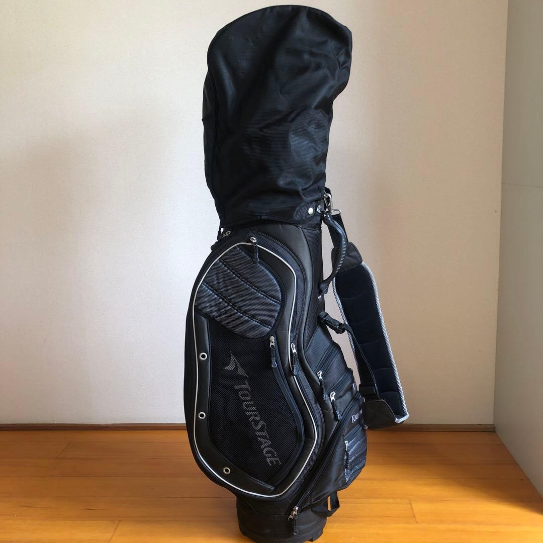 ツアーステージ TOURSTAGE キャディバッグ ブラック フード付き