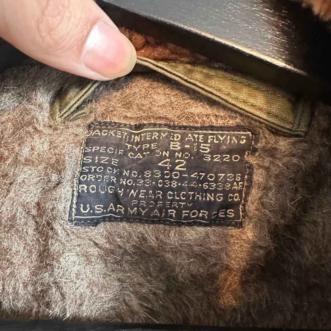 40s USAF 実物　B-15 フライトジャケット　 USA製　サイズ　42