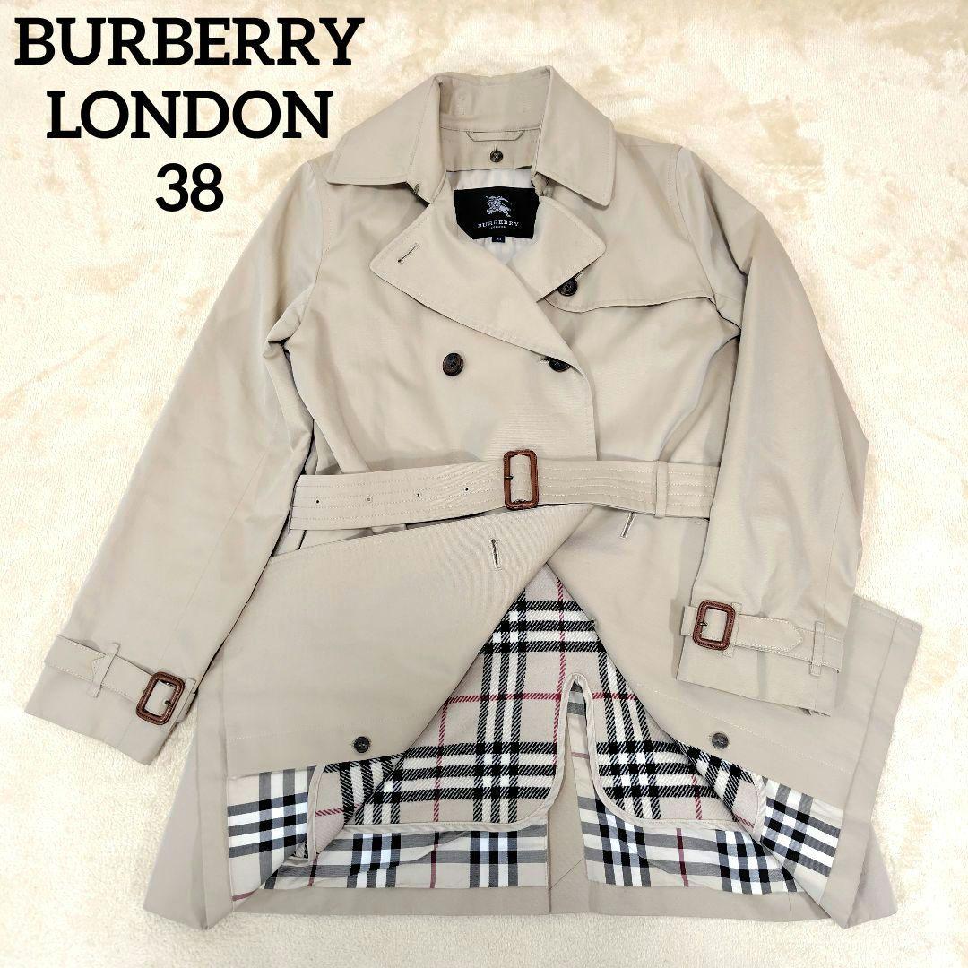 バーバリーロンドン トレンチコート ベージュ ライナー ノバチェック ベルト M