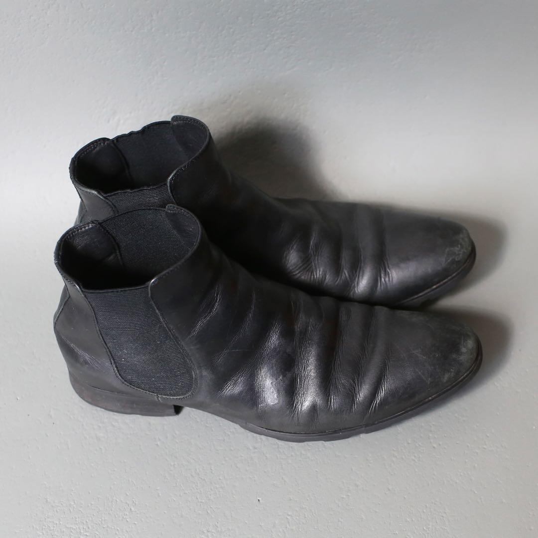 雰囲気◎ 90s~ Side Gore Leather Short Boots