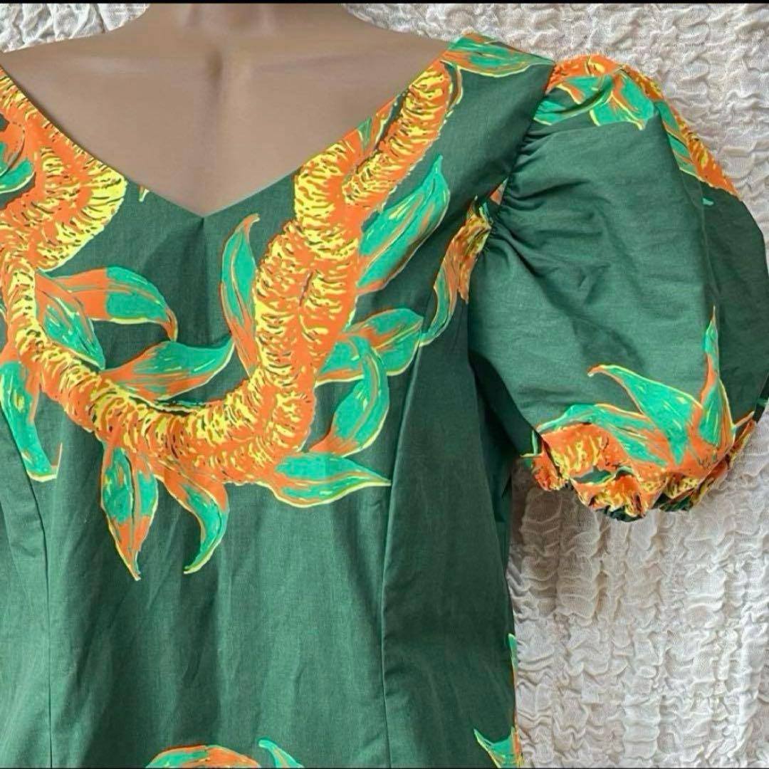 M〜Lサイズ　ホロクウ　イリマレイ　パフスリーブ　Ｖネック　hula ハワイ