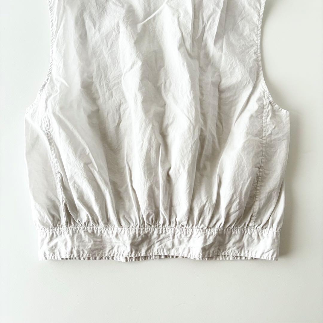 TOUJOURS　トゥジュー　リンクル　コットン　ペーパークロス　レース　ジレ