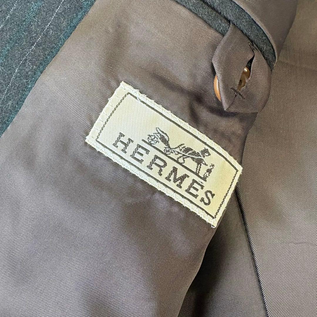 【美品】HERMES エルメス　カシミヤ混　ストライプ セットアップ　スーツ