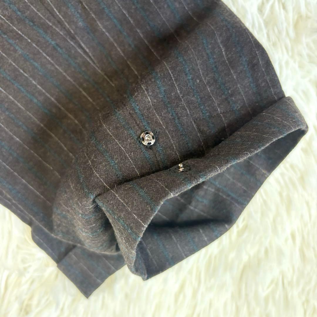 【美品】HERMES エルメス　カシミヤ混　ストライプ セットアップ　スーツ