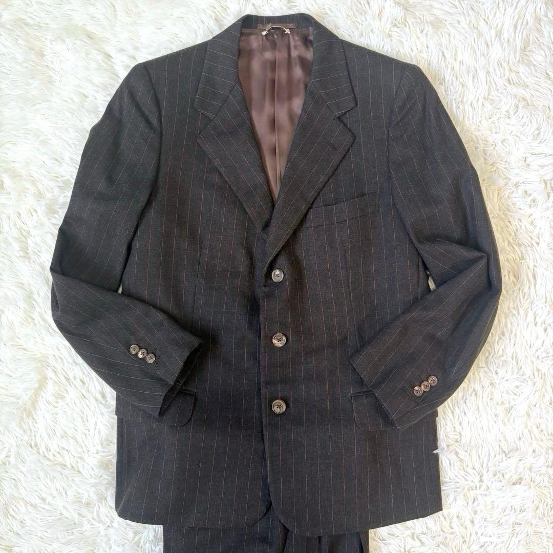 【美品】HERMES エルメス　カシミヤ混　ストライプ セットアップ　スーツ