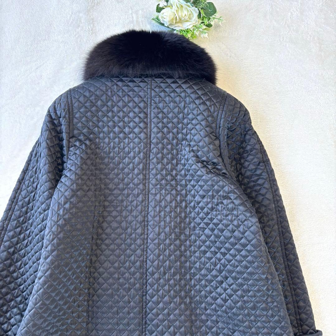 美品　スーパービューティー　シルク　フォックス　キルト　コート　2way 大きい